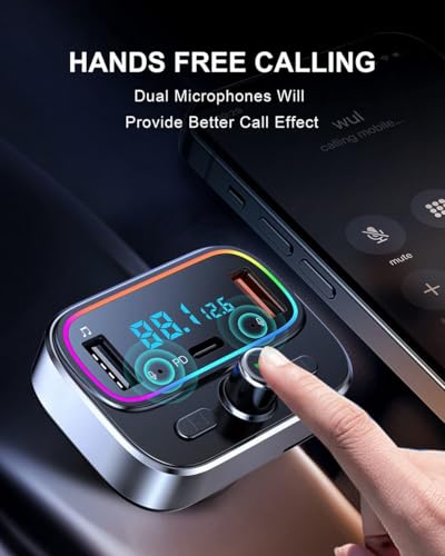 Bluetooth 5.4 FM Transmitter for Car Wireless Radio Adapter Kit