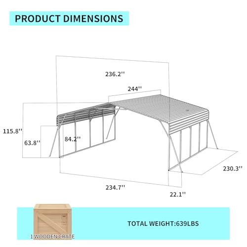 20x20 FT Metal Carport