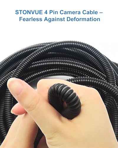 4 Pin Backup Camera Cable with Corrugated Tube Cover