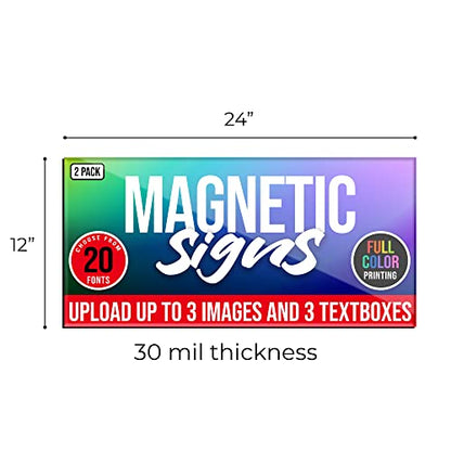 2 Pack Personalized Magnetic Signs for Vehicles