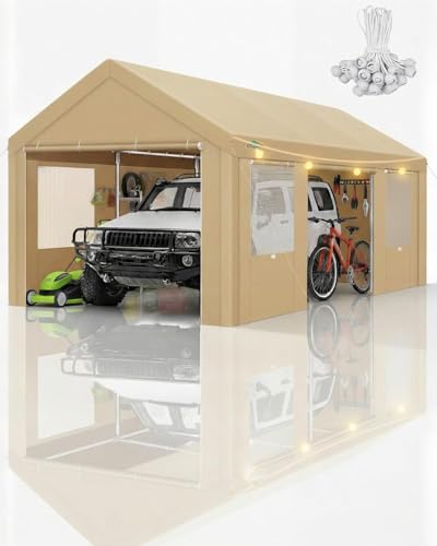 12x20 FT Heavy Duty Carport with Galvanized Frame