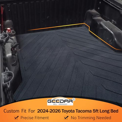 Rubber Bed Mat Compatible with 2024 2025 Toyota Tacoma 5Ft Heavy Duty Truck Bed Mat for Toyota Tacoma 5ft Truck Bed Liner
