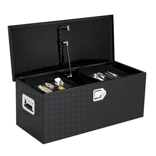 35 x 15 x 14 in Aluminum Truck Bed Toolbox with Sliding Shelf
