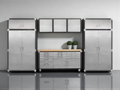 Heavy Duty 8 Piece Steel Garage Cabinet Storage Set with Rolling Workbench