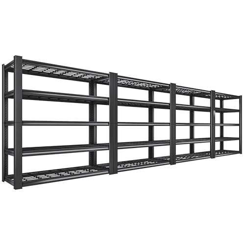 3010LBS Storage Shelves 72" H Garage Shelving Heavy Duty Metal Shelving 5 Tier Adjustable Metal Shelves for Storage for Kitchen Pantry Warehouse Basement 72" H x 35.5" W x 16" D (4 Count)