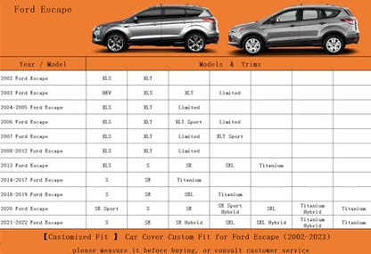 7 Layers Waterproof SUV Car Cover for Ford Escape 2000