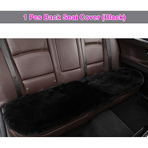Black Genuine Sheepskin Car Rear Seat Cover for Fuzzy Back Cushion
