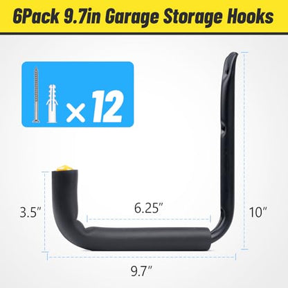 Heavy Duty Garage Storage Hooks (4 Count)