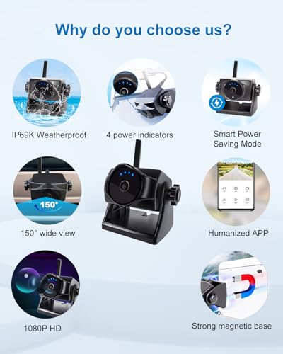 1080P Magnetic Wireless Backup Camera 90
