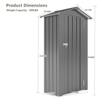 2.5x1.4 FT Outdoor Storage Shed
