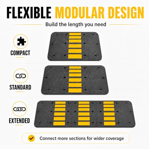 Rubber Speed Bump Middle Section 36"x20"x2" Heavy Duty 22