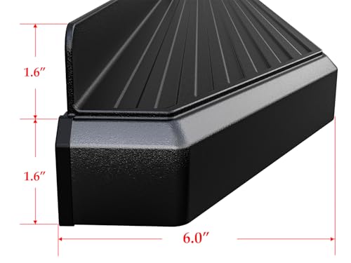 6-inch (Black Stainless Steel Powder Coated Flat Style) Running Boards Side Bars Side Steps Compatible with Toyota 4Runner 2010-2016 Trail & 17-24 TRD Off-Road & 2014-2024 SR5