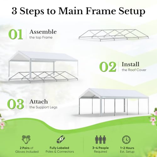 13x26 Heavy Duty Party Tent Outdoor Canopy with Church Windows