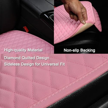 Pu Leather Car Seat Bottom Covers Protectors Include 1 Pair Front Driver Seat Pad Mat and 1 Rear Bench Cover Universal Fit 90% Vehicles