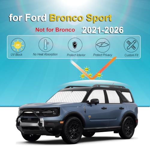 8pcs Thicken Sun Shades for Ford Bronco Sport 2021 (8 Count)