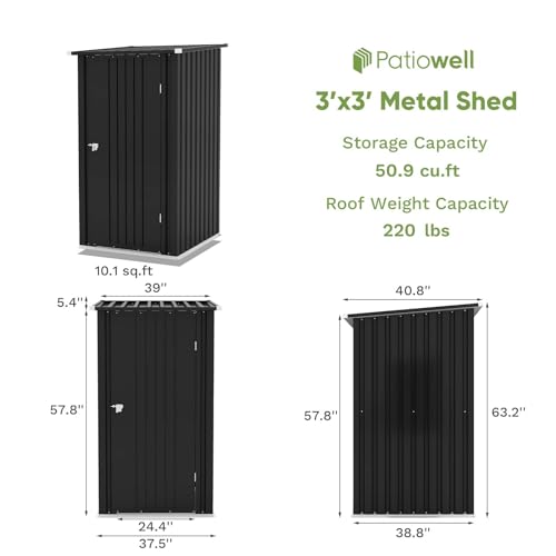 3 x 3 FT Outdoor Storage Shed