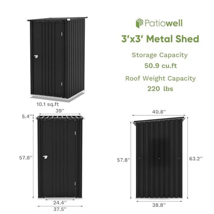 3 x 3 FT Outdoor Storage Shed