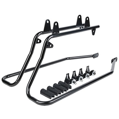 Motorcycle Stretched Saddlebags with Black Conversion Brackets Fit For Harley Softail Deluxe Heritage Softail 1984