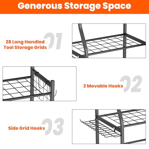 Garden Tool Organizer Yard Storage Stand for Garage w