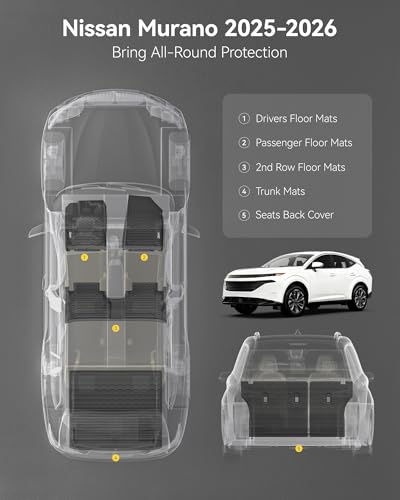 Floor Mats & Cargo Liner & Seatback Mats for Nissan Murano 2025 2026