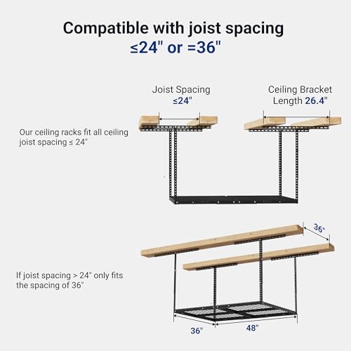 3x4ft Overhead Garage Storage Rack