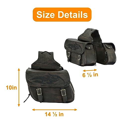 Motorcycle Saddle Bags Leather Motorcycle Luggage Bag with Gun Holsters For Softails Sportsters and Choppers Waterproof Luggage Bags