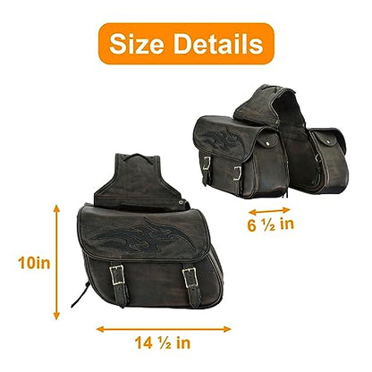 Motorcycle Saddle Bags Leather Motorcycle Luggage Bag with Gun Holsters For Softails Sportsters and Choppers Waterproof Luggage Bags