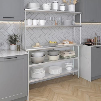 Stainless Steel Work Table with 2 Shelves