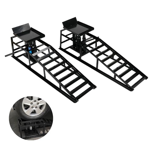 2 Pack 5T Low Profile Hydraulic Car Ramps (2 Count)
