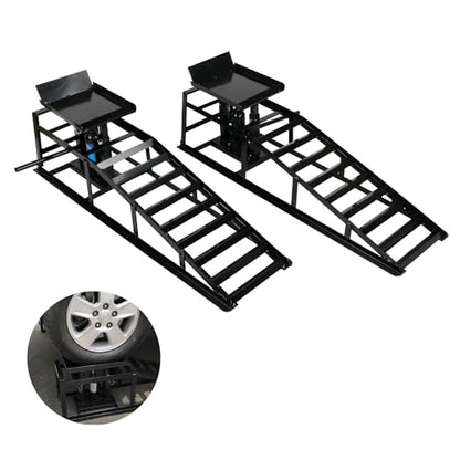 2 Pack 5T Low Profile Hydraulic Car Ramps (2 Count)