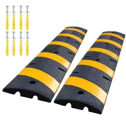 2 Pack 72 Inch Heavy Duty Rubber Speed Bump Hump