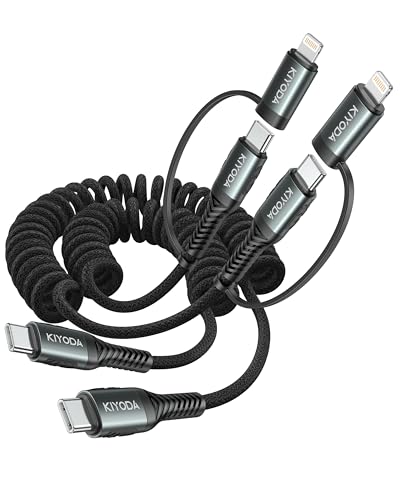 Coiled USB C to USB C and Lightning Cable 2 in 1 (2 Count)