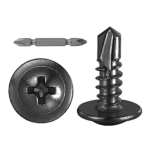 350 pcs) Wensilon #10×1/2” for Sheet Metal Self-Tapping Screws 410 Black Stainless Steel Truss Head High-Strength Quick Tapping