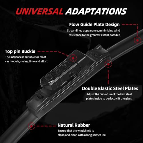 Wiper Blades Replacement for Volkswagen Tiguan Touareg 2018 (3 Count)