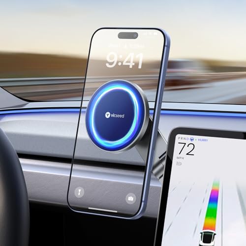Tesla Phone Mount【Strongest Magnet Power】 Foldable Hidden Tesla Phone Holder Fit for All Phones
