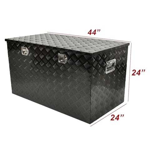 44In Aluminum Tool Box 5 Bar Tread Chest Box Flatbox for Truck Car Outdoor