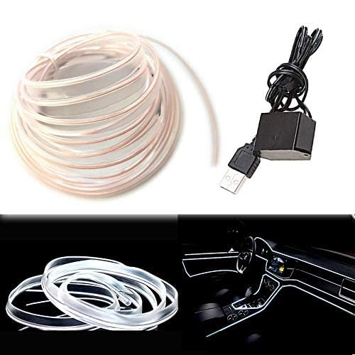 El Wire White Interior Car LED Strip Lights