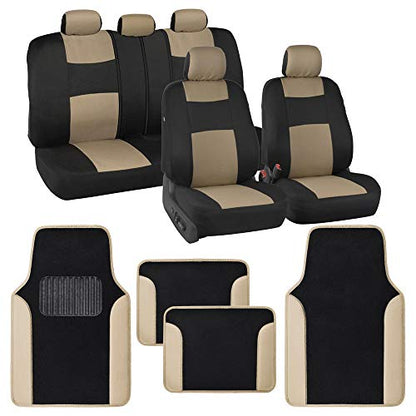 PolyPro Beige Car Seat Covers Full Set with 4
