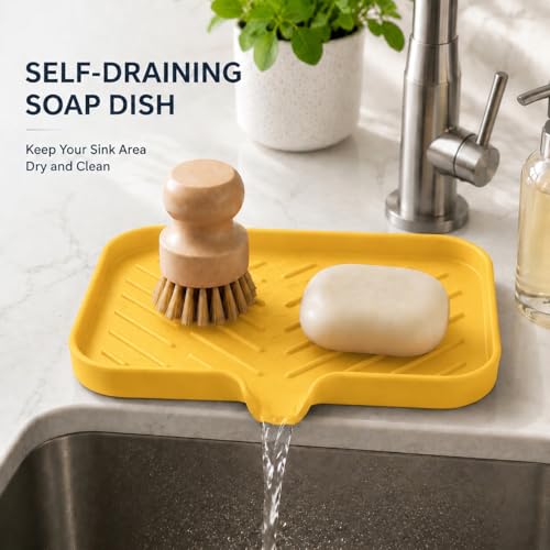 Silicone Soap Dish with Drain Spout