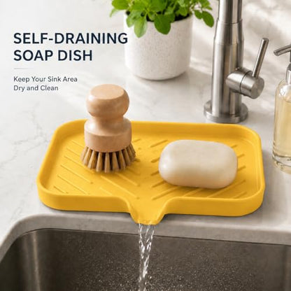 Silicone Soap Dish with Drain Spout