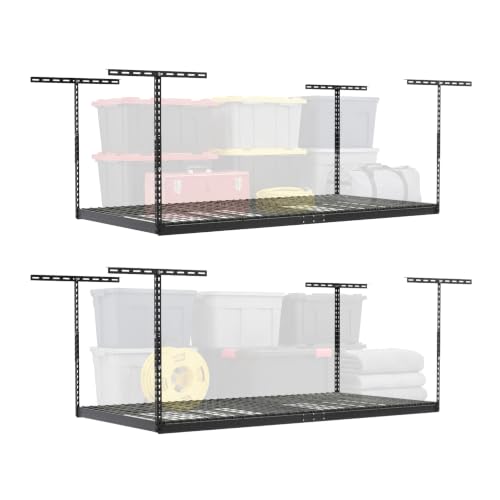 Gray 4x8 Overhead Garage Storage Rack 600 lb 12”