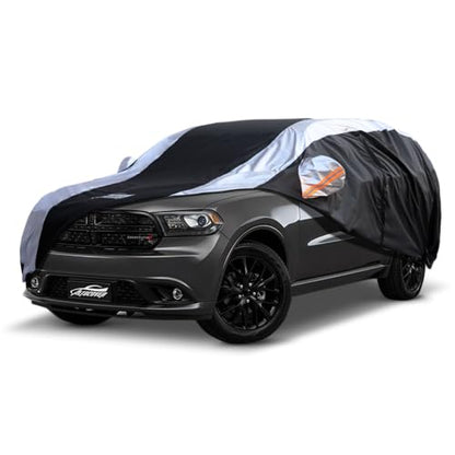 Dodge Durango Car Cover Waterproof All Weather with Silver Strip Design