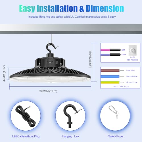 9Pack UFO LED Low Bay Light 4000K 80W 100W 150W 21 (9 Count)