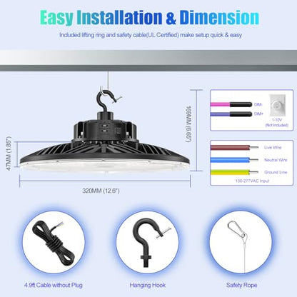 3Pack UFO LED Low Bay Light 4000K 80W 100W 150W 21 (3 Count)