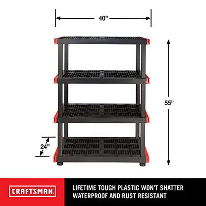 Craftsman 4 Tier Heavy Duty Plastic Storage Shelves