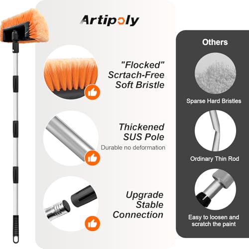 65" Five Sided Car Wash Brush with Extension Pole