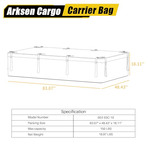 Extra Wide 42 Cubic Feet Waterproof Rooftop Cargo Carrier Bag Heavy Duty Car Roof Rack Bag for Full