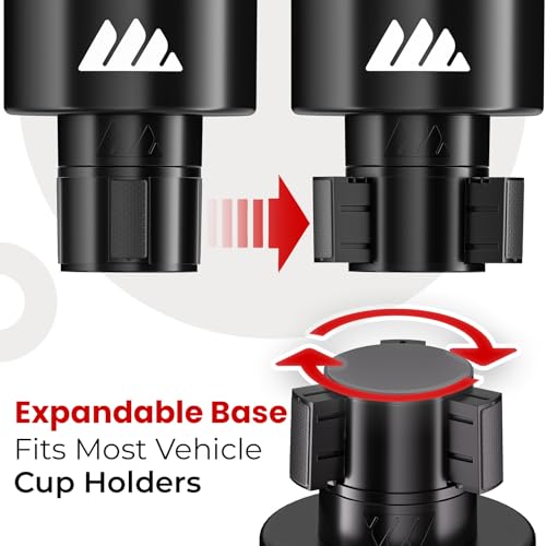 Ultimate Car Cup Holder Expander with Adjustable Base & Organizer