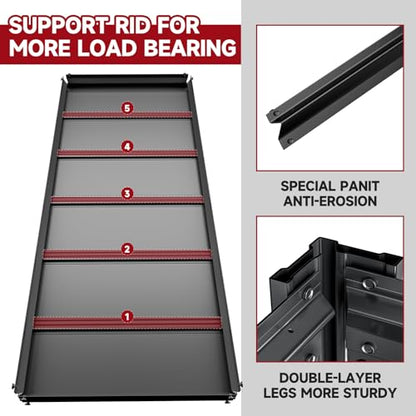 5 Tier 60" W x 24" D x 72" H Garage Shelving Units 3000LBS Shelves Garage Heavy Duty Metal Shelf Unit Adjustable Basement Industrial Storage Racks
