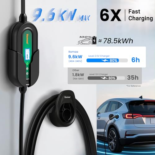 Level 2 EV Charger 40 Amp Portable J1772 Charger